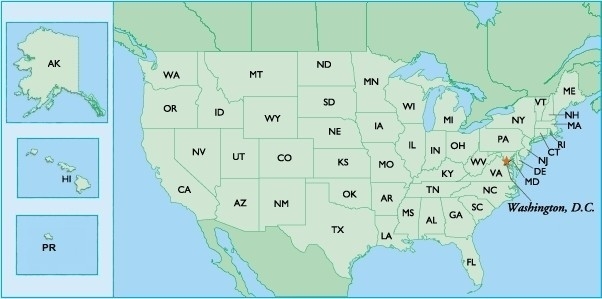 Map of the United States